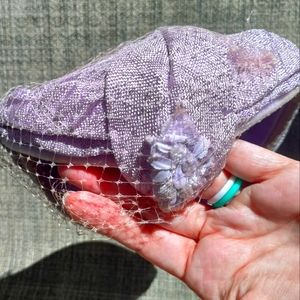 Lilac vintage half hat with netting